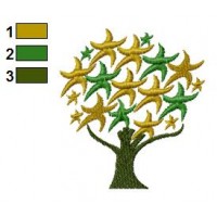 Stars Tree Embroidery Design